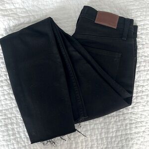 Madewell - Black Stretch Ripped Jeans - 10” High Riser Skinny Skinny - Size 27